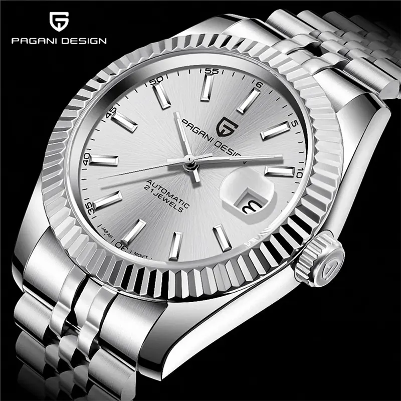 Pagani Design Sapphire Crystal Silver-tone Men's Watch- PD-1645
